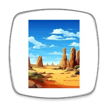 Nambung National Park Australia Travel Poster - Square fridge magnet - white - Front