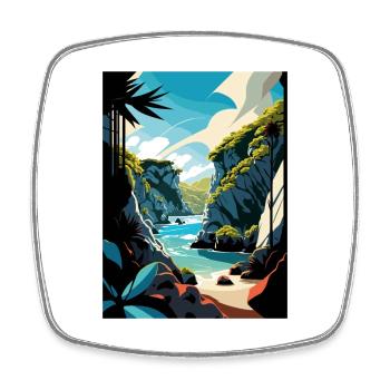 Paparoa Nationalpark Neuseeland Reiseposter - Viereckiger Kühlschrankmagnet - Weiß - Vorne