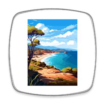 Parc national de Freycinet en Australie affiche de voyage - Magnet carré - blanc - Devant