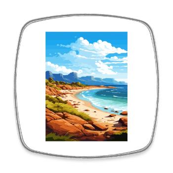 Parc national de Freycinet en Australie affiche de voyage - Magnet carré - blanc - Devant