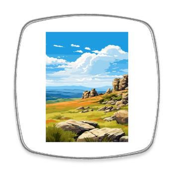 Parc national de Kosciuszko en Australie affiche de voyage - Magnet carré - blanc - Devant