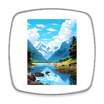 Fiordland Nationalpark Neuseeland Reiseposter - Viereckiger Kühlschrankmagnet - Weiß - Vorne