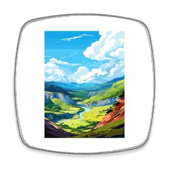 Waimangu Volcanic Valley New Zealand Travel Poster - Square fridge magnet - white - Front