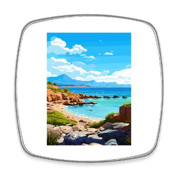 Parc national de Freycinet en Australie affiche de voyage - Magnet carré - blanc - Devant