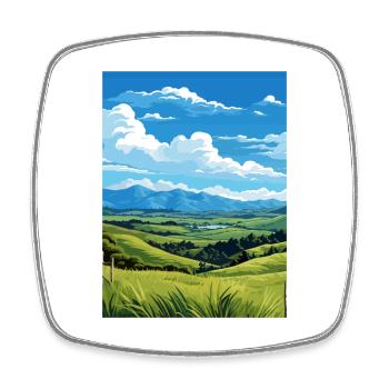 Pukaha National Wildlife Centre Nz Travel Poster - Square fridge magnet - white - Front