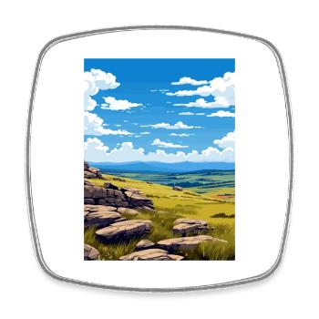 Parc national de Kosciuszko en Australie affiche de voyage - Magnet carré - blanc - Devant