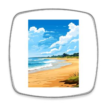 Parc national de Great Sandy, Australie, affiche de voyage - Magnet carré - blanc - Devant