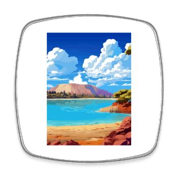 Waiotapu Thermal Wonderland Deco New Zealand - Square fridge magnet - white - Front