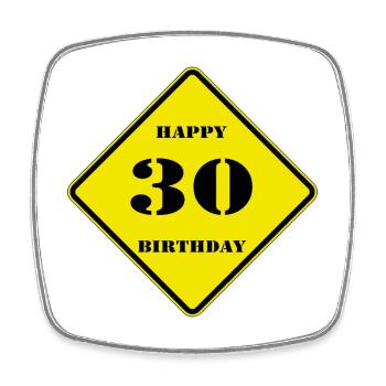 30th Birthday , Sign , Happy Birthday (25) - Square fridge magnet - white - Front