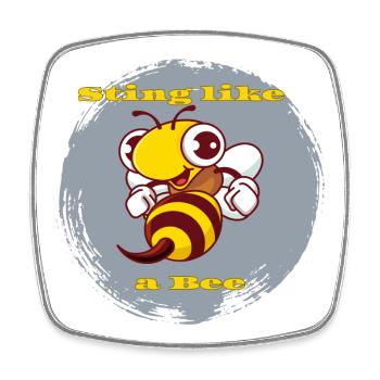 Sting like a bee - Square fridge magnet - white - Front