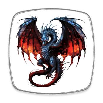 Flying Dragon - Viereckiger Kühlschrankmagnet - Weiß - Vorne