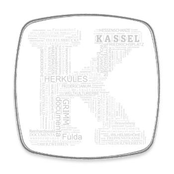 motiv_kassel_k1 - Magnet carré - blanc - Devant