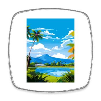 Cairns Australia Vintage Travel Poster Souvenir - Square fridge magnet - white - Front