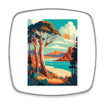 Tasmanie Australie Vintage voyage affiche Souvenir - Magnet carré - blanc - Devant