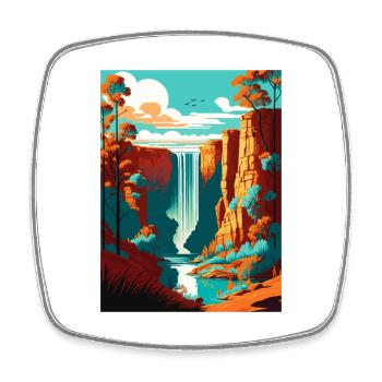 Kimberley Australia Vintage Travel Poster Souvenir - Square fridge magnet - white - Front