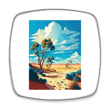 Lake Mungo Australien Vintage Reiseposter WPA Kunst - Viereckiger Kühlschrankmagnet - Weiß - Vorne