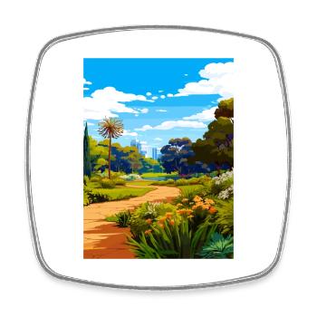Königlicher Botanischer Garten Vintage-Reiseposter WPA-Kunst - Viereckiger Kühlschrankmagnet - Weiß - Vorne