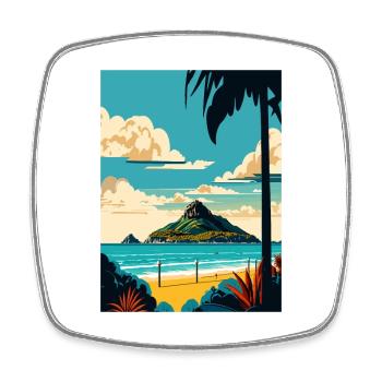 Tauranga Nouvelle-Zélande Vintage voyage affiche WPA Art - Magnet carré - blanc - Devant