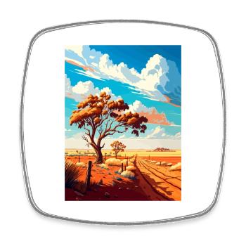 Outback Au Australien Vintage Reiseposter WPA Kunst - Viereckiger Kühlschrankmagnet - Weiß - Vorne