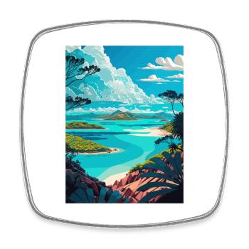 Whitsunday Australie Vintage voyage affiche WPA Art - Magnet carré - blanc - Devant