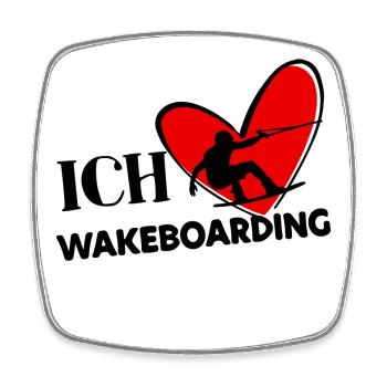 Wakeboard Surf Kitesurfer Statement Heart Stunt - Calamita quadrata da frigo - bianco - Fronte
