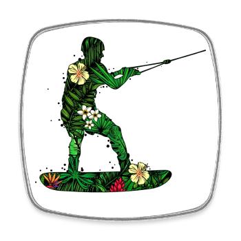 Wakesurfen Wakeboard Surfing Kitesurfer Surfboard - Viereckiger Kühlschrankmagnet - Weiß - Vorne