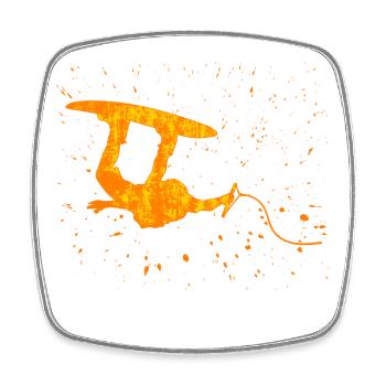 Stunt Wakeboard Surfing Water Sports Wakesurfing - Square fridge magnet - white - Front