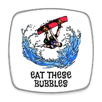 Surfing Kitesurfer Statement Wakeboard Planche de surf - Magnet carré - blanc - Devant