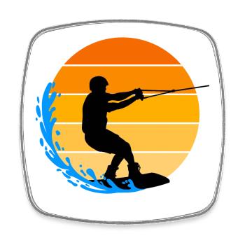 Water Skiing, Surfing, Surfing, Wakeboard, Stunt - Square fridge magnet - white - Front