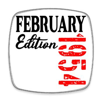 Birthday February 1954 Edition - 73rd anniversary - Square fridge magnet - white - Front