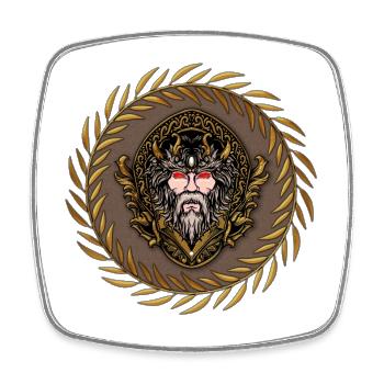 Zeus dans les couleurs or et noir. - Magnet carré - blanc - Devant