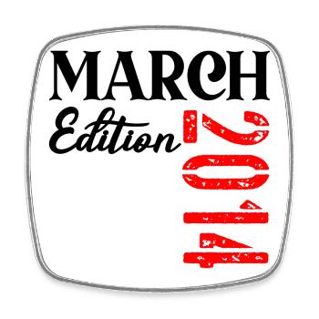 March 2014 - 13th birthday - Square fridge magnet - white - Front