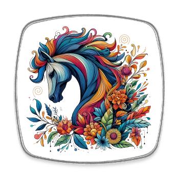 Horse - Square fridge magnet - white - Front
