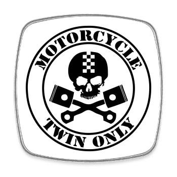 Motorcycle twin only - Magnet carré - blanc - Devant