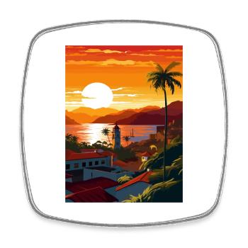 Puerto Vallarta Mexique Vintage voyage affiche WPA - Magnet carré - blanc - Devant