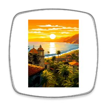 Puerto Vallarta Mexique Vintage voyage affiche WPA - Magnet carré - blanc - Devant
