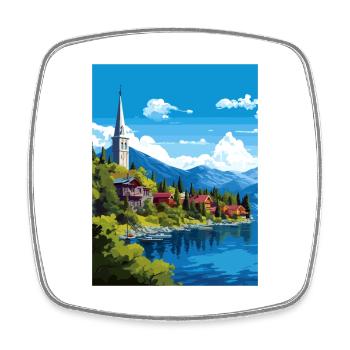 San Carlos De Bariloche Vintage Reiseposter WPA - Viereckiger Kühlschrankmagnet - Weiß - Vorne