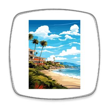 Heilige Teresa Costa Rica Vintage Reiseposter WPA - Viereckiger Kühlschrankmagnet - Weiß - Vorne
