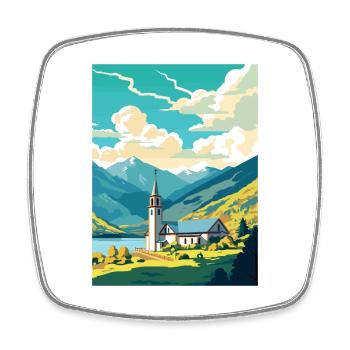San Martin De Los Andes Vintage Travel Poster WPA - Square fridge magnet - white - Front