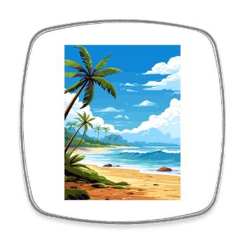 Playa Bonita Costa Rica Vintage voyage affiche WPA - Magnet carré - blanc - Devant