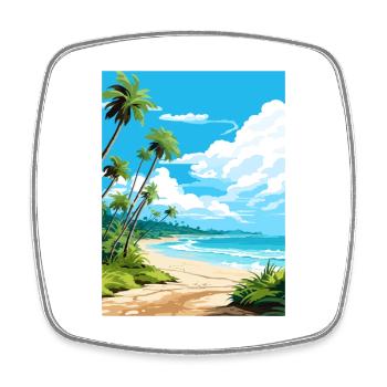 Playa Grande Costa Rica Vintage Voyage Poster WPA - Magnet carré - blanc - Devant