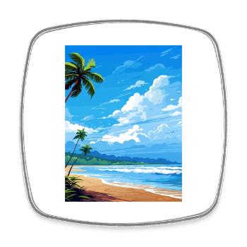 Playa Hermosa Costa Rica Vintage voyage affiche WPA - Magnet carré - blanc - Devant