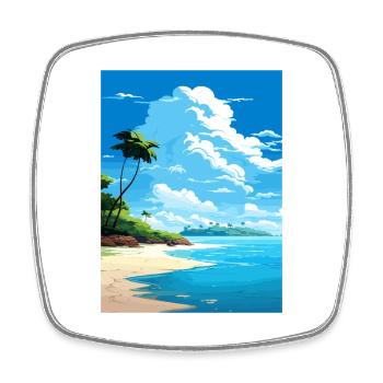 Tortuga Insel Costa Rica Vintage Reiseposter - Viereckiger Kühlschrankmagnet - Weiß - Vorne