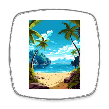 Îles Caïmans Caraïbes Vintage Travel Poster WPA - Magnet carré - blanc - Devant