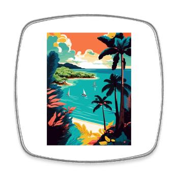 Trinidad und Tobago Karibik Reiseposter - Viereckiger Kühlschrankmagnet - Weiß - Vorne
