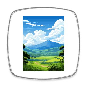 Parc national de Rincon de la Vieja affiche de voyage - Magnet carré - blanc - Devant
