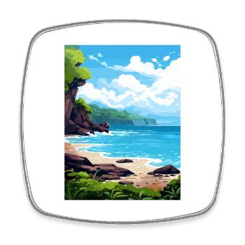 Péninsule de Papagayo Costa Rica affiche de voyage - Magnet carré - blanc - Devant