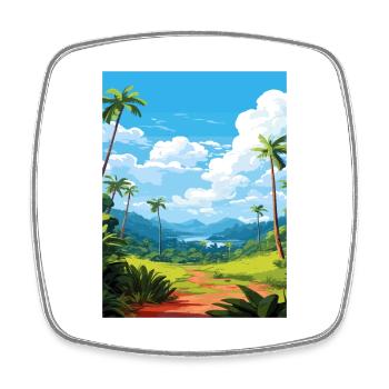 Parc national de Carara Costa Rica affiche de voyage - Magnet carré - blanc - Devant