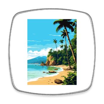Manuel Antonio Park Costa Rica Travel Poster - Square fridge magnet - white - Front
