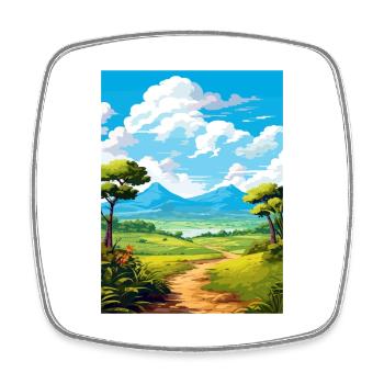 Parc national de Rincon de la Vieja affiche de voyage - Magnet carré - blanc - Devant